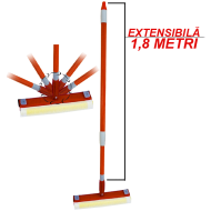 Stergator de geam multifunctional cu lamela din cauciuc, burete si maner telescopic 1.8 M